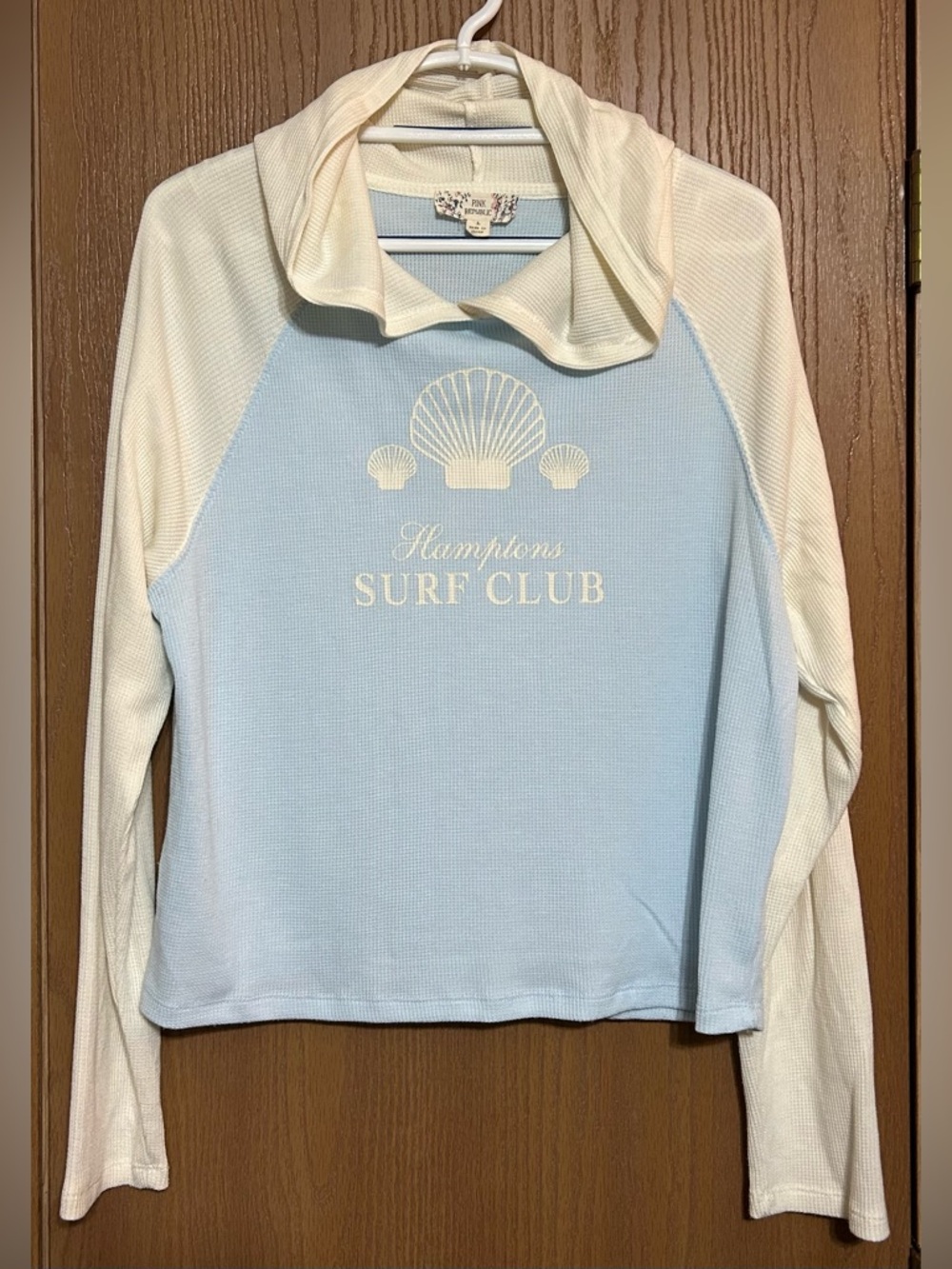 Pink Republic “Hamptons Surf Club" Waffle Knit Hoodie
